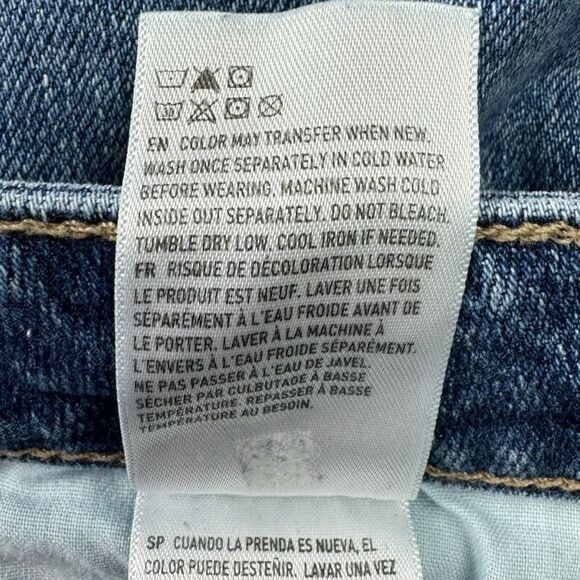 American Eagle Mom Jeans 16 R Women’s High Waisted Relaxed Fit Denim Dark Wash - Picture 12 of 12